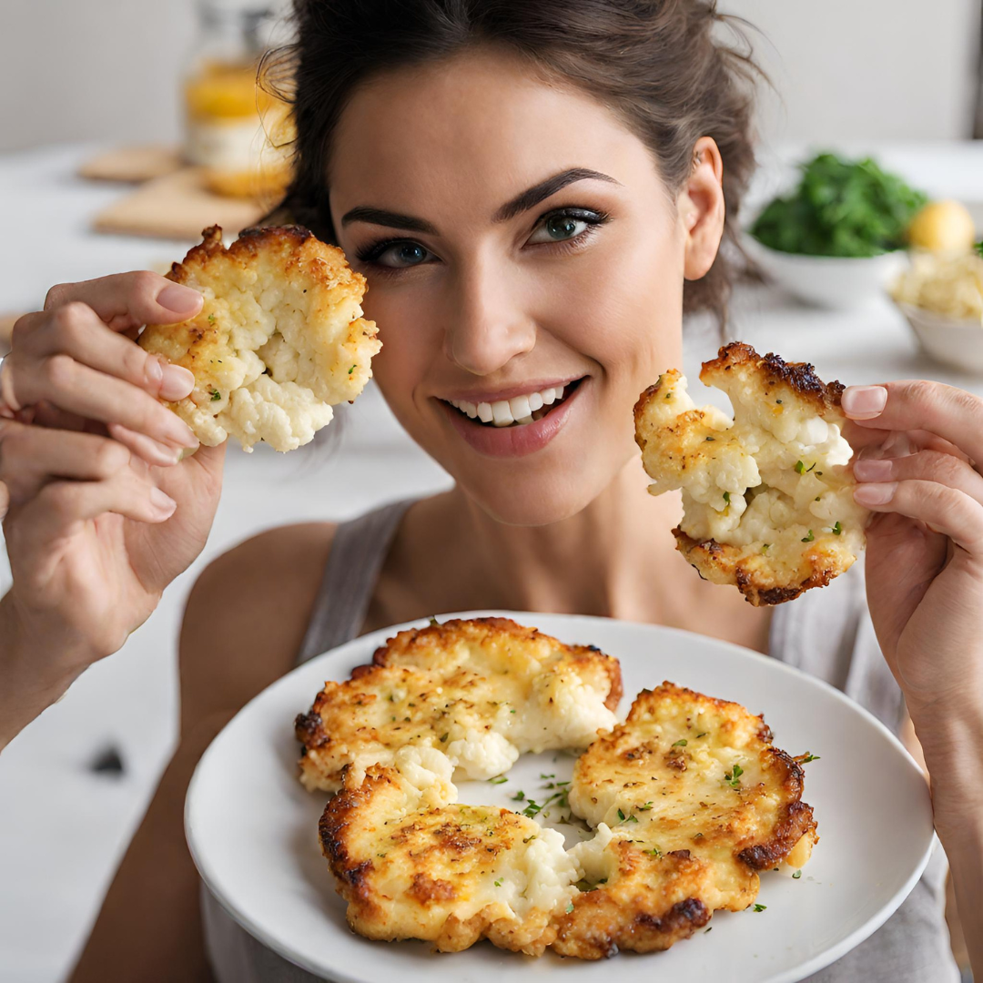 FOOD RECIPES CHEESY CAULIFLOWER STEAKS